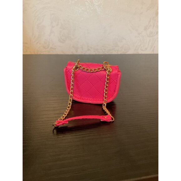 Zuru Surprise Mini Hot Pink Quilted Leather Chain Purse - Picture 3 of 5